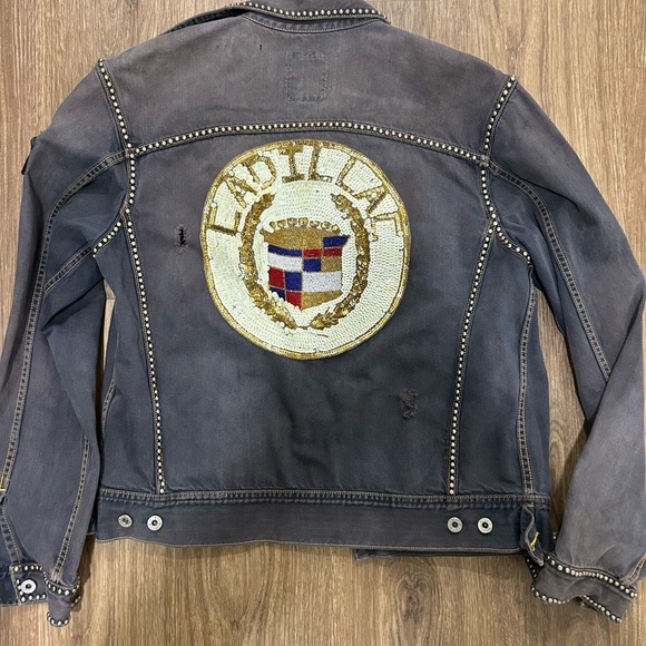 Studded Black Denim Jacket - Picture 2 of 6